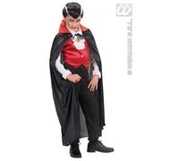 Cape enfant noire et rouge en satin - WIDMANN - Halloween sorcière vampire - 110 cm de long