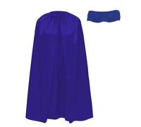 Cape et masque de super-héros pour grands enfants et adolescents, superhéros 90 cm de long pour costume de Superman carnaval, lot de 2 pièces (bleu/bleu)