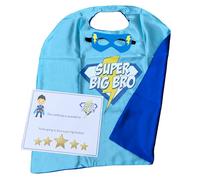 Cape et masque de super-héros pour sœur/frère - Cadeau pour frère et sœur - Super Big Sis et Super Big Bro (bleu et jaune)