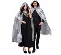 CAPE AVEC CAPUCHE VELOURS GRISE 170CM ADULTE
