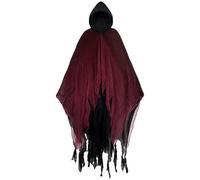 Cape Halloween Déchirée à Capuche Adulte Fantôme Démon Zombie Effrayant | Tissu gaze effilochée bords irréguliers trous pour apparence revenant spectral réaliste durant nuit horreur et animations