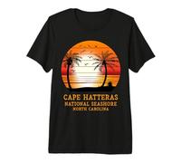 Cape Hatteras National Seashore, Caroline du Nord, Vintage Sun T-Shirt Haut de Gamme