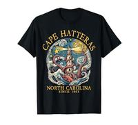 Cape Hatteras Phare de Pieuvre en Caroline du Nord 1803 Jaune T-Shirt Graphique avec Valeur