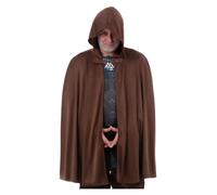 Cape Historique Médiévale Marron Pour Adultes Déguisement Fantaisie Avec Capuche