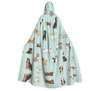 Cape Jedi à capuche pour chien adulte - Costume pour Halloween, Noël, cosplay, uniforme de vampire 150 cm