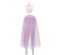 Cape licorne arc-en-ciel avec bandeau - pour enfants de 4 à 6 ans