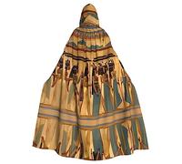 Cape longue à capuche pour femmes de l'Égypte ancienne pour Noël, Halloween, cosplay, costumes de 150 cm, noir, taille unique