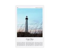 Cape May Impression couleur Cape May Real Photo Poster de voyage Cadeau New Jersey États-Unis États-Unis Voyage Minimal Impression sur toile Déco Impression sans cadre 30,5 x 45,7 cm