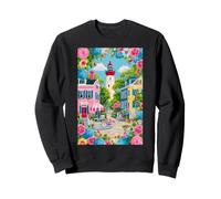 Cape May Lighthouse Vélo Motif Floral Paysage Urbain Sweatshirt