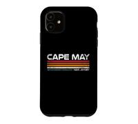 Cape May, New Jersey, Motif côtier Vintage à Rayures rétro Coque pour iPhone 11