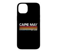 Cape May, New Jersey, Motif côtier Vintage à Rayures rétro Coque pour iPhone 14 Plus