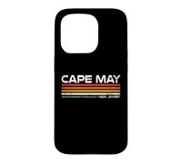 Cape May, New Jersey, Motif côtier Vintage à Rayures rétro Coque pour iPhone 15 Pro