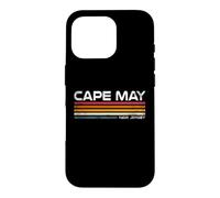 Cape May, New Jersey, Motif côtier Vintage à Rayures rétro Coque pour iPhone 16 Pro