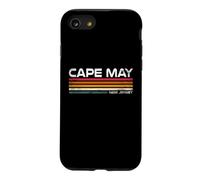 Cape May, New Jersey, Motif côtier Vintage à Rayures rétro Coque pour iPhone SE (2020) / 7/8