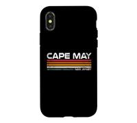 Cape May, New Jersey, Motif côtier Vintage à Rayures rétro Coque pour iPhone X/XS