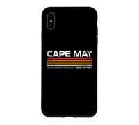 Cape May, New Jersey, Motif côtier Vintage à Rayures rétro Coque pour iPhone XS Max