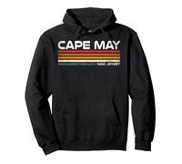 Cape May, New Jersey, Motif côtier Vintage à Rayures rétro Sweat à Capuche
