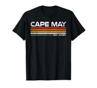 Cape May, New Jersey, Motif côtier Vintage à Rayures rétro T-Shirt