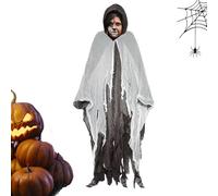 Cape médiévale d'Halloween pour adulte | Cape d'Halloween d'horreur | Costume de cosplay avec capuche | Décoration de maison hantée pour atmosphère de terreur Pa