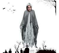 Cape médiévale d'Halloween pour adulte | Cape d'Halloween d'horreur | Costume de cosplay avec capuche | Décoration de maison hantée pour atmosphère de terreur Pa