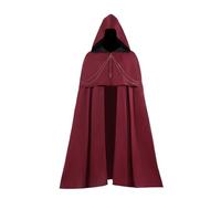 Cape médiévale pour homme et femme Burkhard Caftan avec capuche Manteau Costume de magicien Vêtements LARP Viking Halloween Robe Renaissance Tunique Vintage Clubwear Fête à thème Chemise, O rouge., L