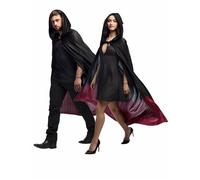 Cape noire dégradé rouge adulte Halloween