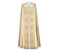 Cape noire imprimée pour prêtre, robe religieuse, châle, spectacle, tenue gothique, médiévale, renaissance, accessoires de costume