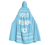 Cape Personnalisable avec Photo Texte, Cape Halloween Femme Personnalisée avec Image Nom,Cadeaux Amusants,Cape Noire Adulte Personnalisée Cosplay pour Bal Masqué,Mariage,Fête de Famille,Carnaval,Noël
