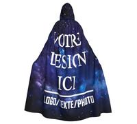 Cape Personnalisée avec Photo Cape Medievale Femme Personnalisable avec Capuche Déguisement de Sorcière Personnalisé Cosplay avec Image Texte Cadeaux Amusants pour Halloween Bal Masqué Fête de Famille