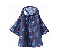 Cape Poncho Pluie Enfant Ultra Léger Licorne Flamingo Imprimé Veste Impermeable Manteau de Pluie avec Capuche