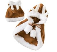 Cape pour Chien | Vêtement de Noël avec des Bois de Cerf,Vêtement Et Cape Pour Chiot | Pour les Chiens de Petite et Moyenne Taille, les Chiots et les Chats, Vêtements d'Hiver pour les Fêtes et les Vac