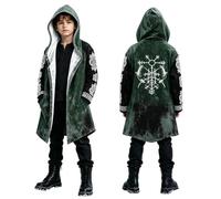 Cape pour garçon : Gilet confortable ouvert sur le devant, sans fermeture, imprimé à motifs, facile à enfiler. (U-Green, 7-8Years)