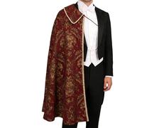Cape pour homme en brocart avec demi-dos noble | Cape de l'époque de la Renaissance pour jeu de rôle Cosplay Festival Représentations théâtrales