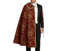 Cape Renaissance - Costume de Noblesse -épaule avec Motif Brocart, Cape Renaissance | pour Festivals, Cosplay, Halloween, Jeux de rôle et représentations théâtrales