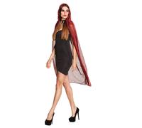 Cape Rouge Brillante Avec Capuche 140 Cm Femme Halloween Taille Unique Rouge