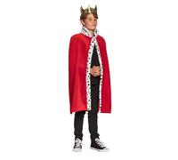 Boland Manteau royal Deluxe 36100 – longueur 90 cm, rouge/blanc/noir, fourrure synthétique à pois