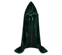 Cape Sorcier Velours à Capuche Adulte Magicien Mage Médiéval Renaissance | Étoffe douce brillante offre texture riche tombé noblesse, pour incarner avec prestance enchanteur ou ensorceleuse légendaire