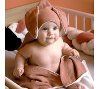 Monsieur Bébé – Cape de bain – Intérieur 100% coton – 75x75 cm – Lapin – Plusieurs coloris