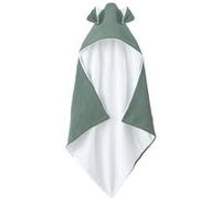 Cape, sortie de bain intérieur 100 % coton - 75 x 75 cm - Lapin - Vert bleu- Monsieur Bébé Vert G