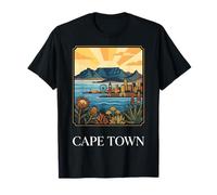Cape Town Afrique du Sud Table Mountain Retro Travel Art T-Shirt