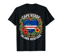 Cape Verde Flag Heart Island Heritage T-Shirt