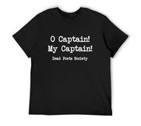 capeclain O Captain My Captain Dead Poets Society DVD Robin Williams Gift Unisex 100% Cotton Short-Sleeve T-Shirts Black S