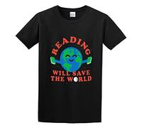 capeclain Reading Will Save The World Unisex 100% Cotton Short-Sleeve T-Shirts Black XXL
