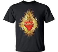 capeclain The Sacred Heart of Jeschrist Unisex 100% Cotton Short-Sleeve T-Shirts Black XXL