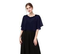 Capelets doux pour robe en mousseline de soie, Navy1., Taille unique