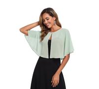 Capelets en mousseline de soie douce en dentelle pour femmes châles et châles pour robe de soirée de mariage cape bole cache-maillot, vert sauge, taille unique
