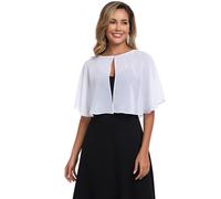 Capelets en mousseline de soie douce pour femme, châles et écharpes pour robe de soirée, cape de mariage, ivoire, taille unique