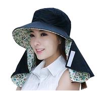 Capeline Pliable Femme Double-Face Chapeau de Soleil Couvrant Visage Masque Pare-Soleil Chapeau de Cyclisme Large Bord Anti-UV 360 Degrés Protection, Idéal Pour Pêche Randonné Voyage Plage