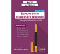 CAPES Anglais 2025 - Épreuve écrite disciplinaire appliquée - Jean-Christophe Coquilhat - Ellipses - broché - Méthode de langue