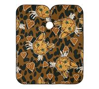 Capes De Coiffeur Chat Coeur Léopard Tache, Cape De Coiffure Professionnel Cape De Barbier Unisexe Tablier Pour Coiffure Couper Enfants